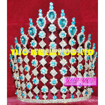 new trendy jewelry aqua crystal crown pageant tiara